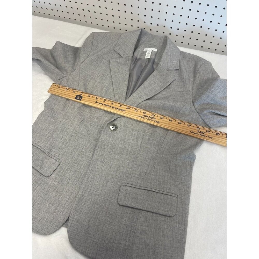 Charter Club Womens Gray One Button‎ Blazer Suit Sz 10 Long Sleeve Office Formal - Picture 5 of 8